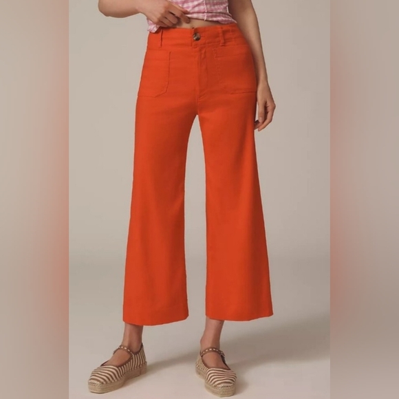 Anthropologie Pants - Anthropologie Pants 12 Womens Maeve The Colette Cropped Wide Leg Mid Rise Pants
